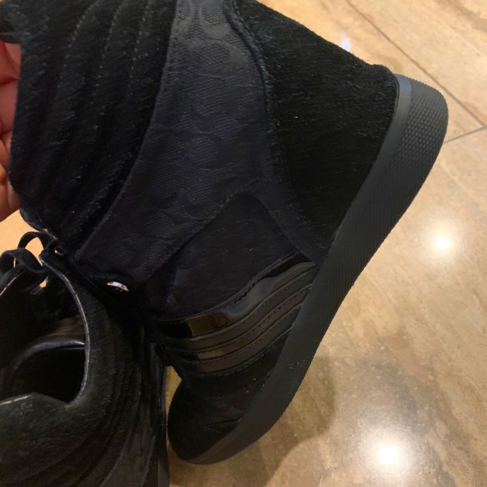 Coach wedge black booties